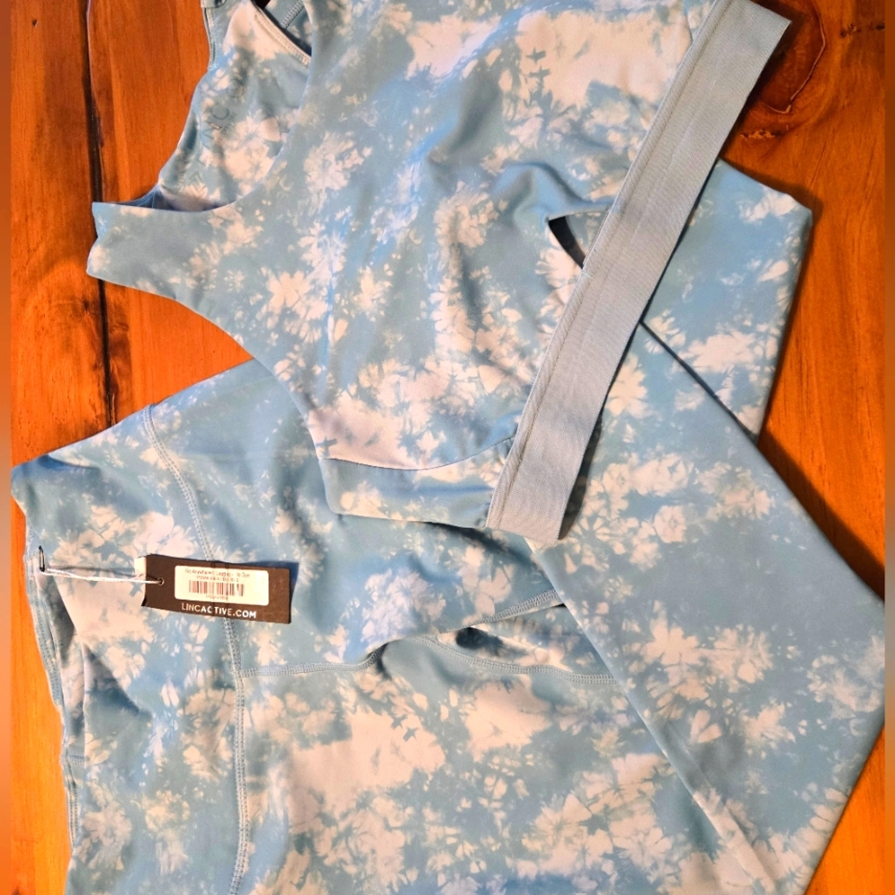 Blue Tie-Dye Activewear Set